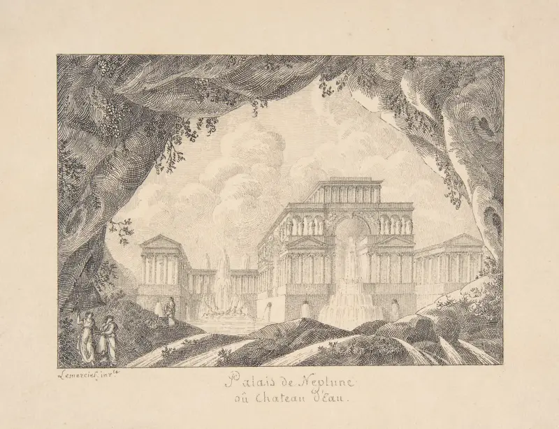Neptunus palats (Vattenpalatset) av Joseph Rose Lemercier