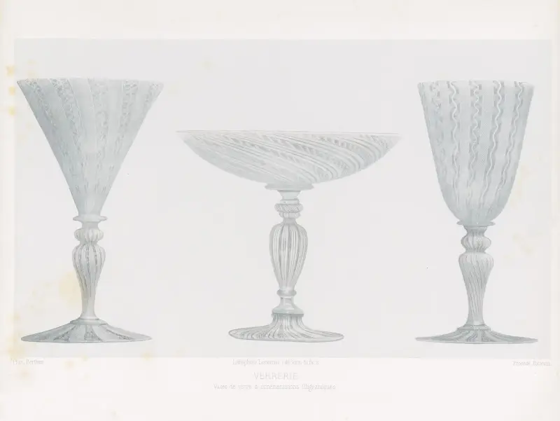 Glasvaser med filigranornament av Joseph Rose Lemercier