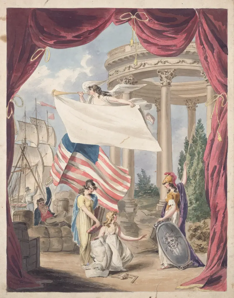 Allegori över Amerika som den yngsta nationen av John Rubens Smith