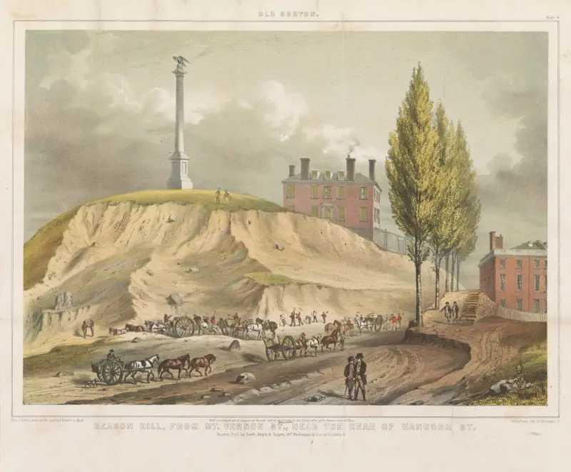 Beacon Hill from Mt. Vernon St., near the head of Hancock St. av John Rubens Smith