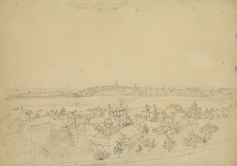 Boston, Charlestown & Bunker Hill as seen from the fort at Roxbury av John Rubens Smith