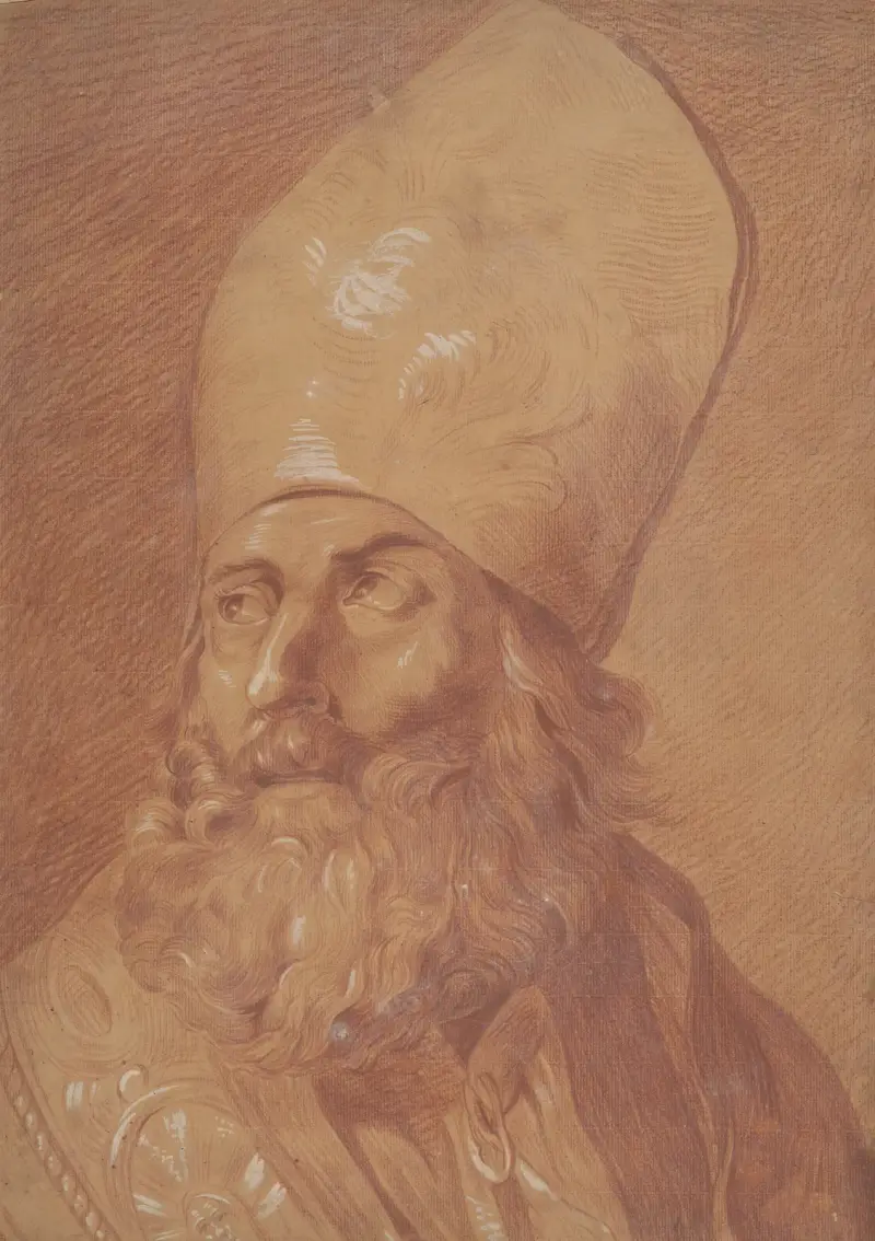 Bust profile of a bishop av John Rubens Smith