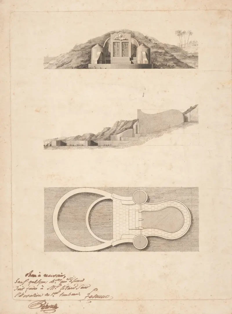 Egyptian ediface built into a hill av John Rubens Smith