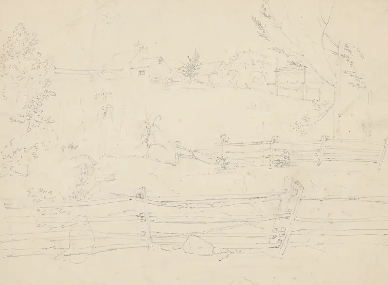 Gardners Farm High Wood near Weehawk av John Rubens Smith