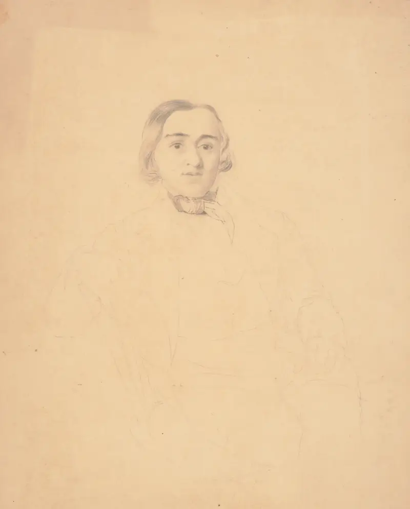 Gentleman seated, head and face full av John Rubens Smith