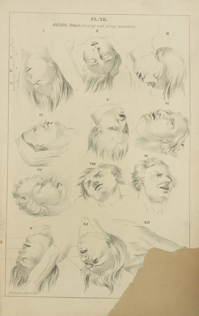 Heads – foreshortening and strong excitements av John Rubens Smith