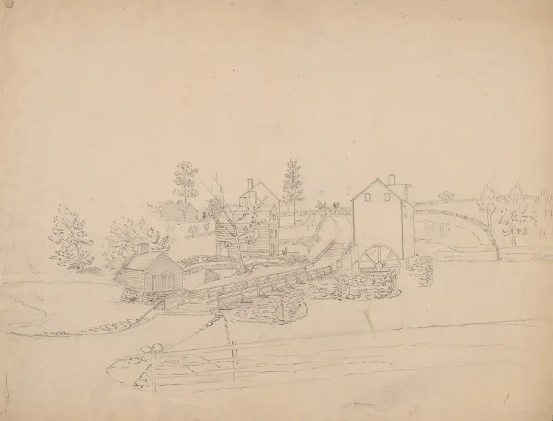 Mill River bridge av John Rubens Smith