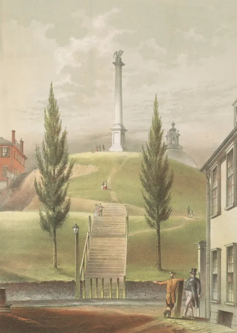 Gamla Boston. Beacon Hill från Derne Street av John Rubens Smith