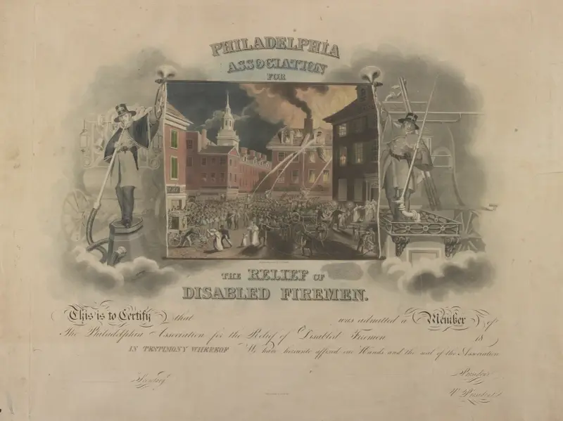 Philadelphia Association for the Relief of Disabled Firemen, 1830 – nr 2 av John Rubens Smith