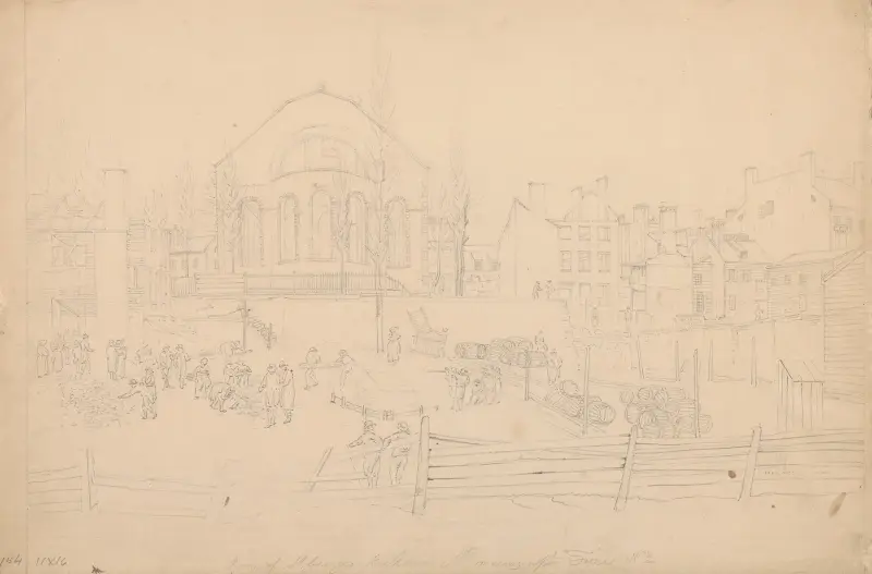 Ruinen von St. Georges, Beekman St., am Morgen nach dem Brand, Nr. 2 von John Rubens Smith