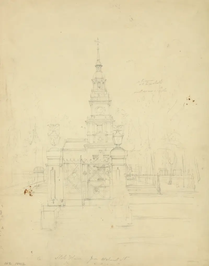 State House från Walnut Street av John Rubens Smith