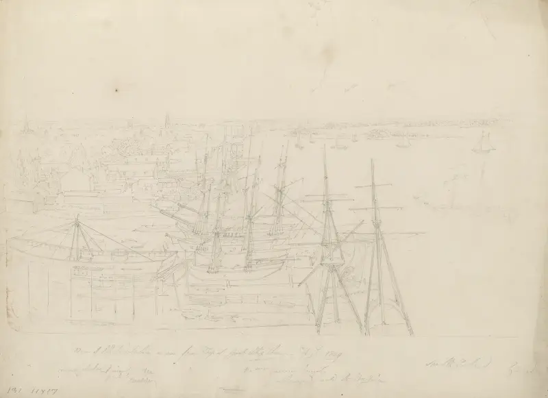 Vy över Philadelphia från toppen av Great Ship House av John Rubens Smith