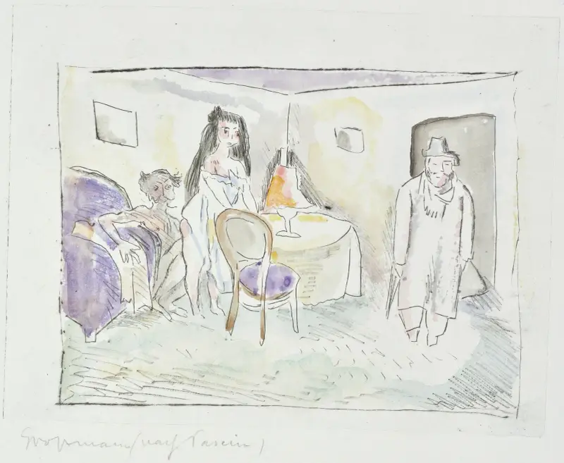 Hemkomst (efter Pascin) av Rudolf Grossmann
