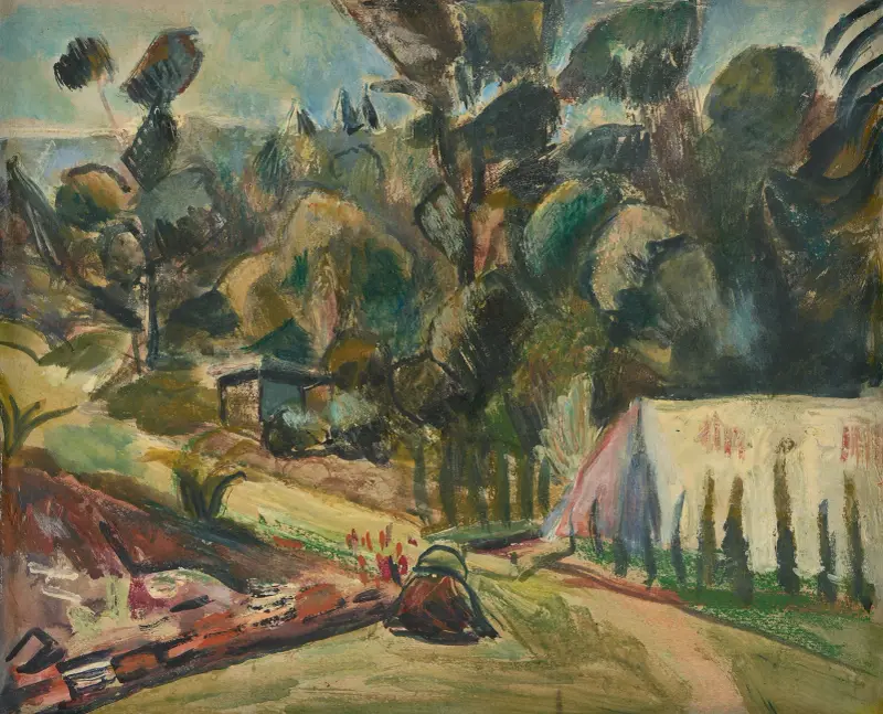 Landschaft mit Zelt von Rudolf Grossmann