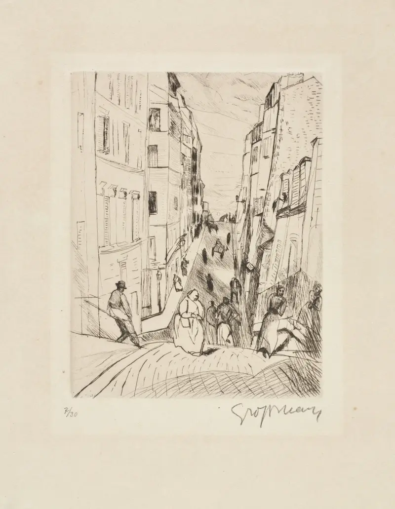 Paris Montmartre (Rue Berthe) av Rudolf Grossmann