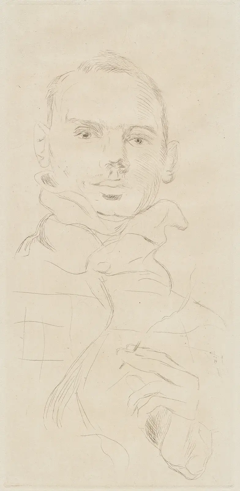 Selbstporträt mit Zigarette von Rudolf Grossmann