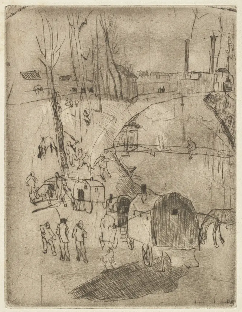 Husvagn vid floden (Holland) av Rudolf Grossmann