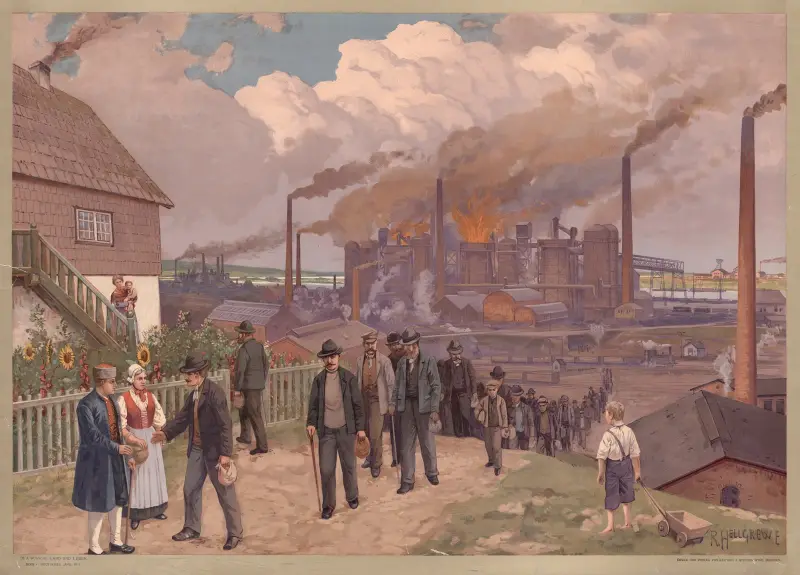 Deutsches Land – Blast furnace in the Rhine-Westphalia industrial area av Rudolf Hellgrewe
