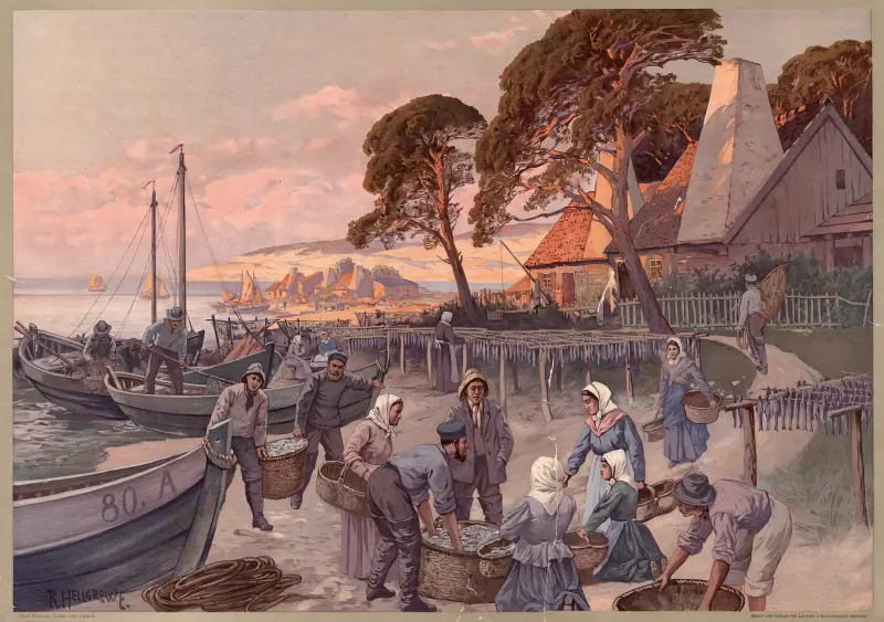 Deutsches Land – Fischerlager an der Ostsee von Rudolf Hellgrewe