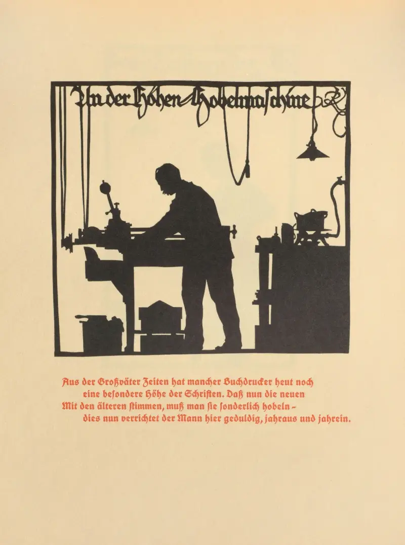 Die Schriftgiesserei im Schattenbild Pl.16 av Rudolf Koch