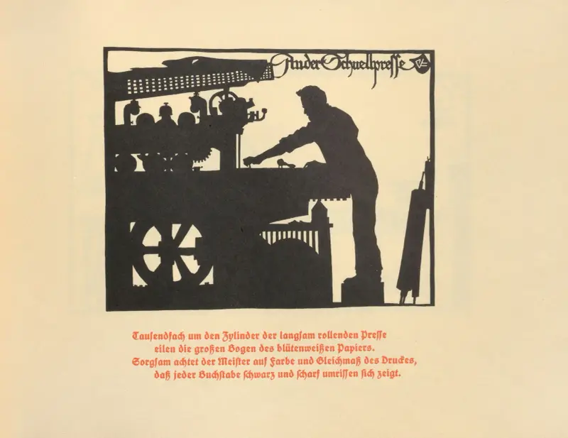 Die Schriftgiesserei im Schattenbild Pl.22 av Rudolf Koch