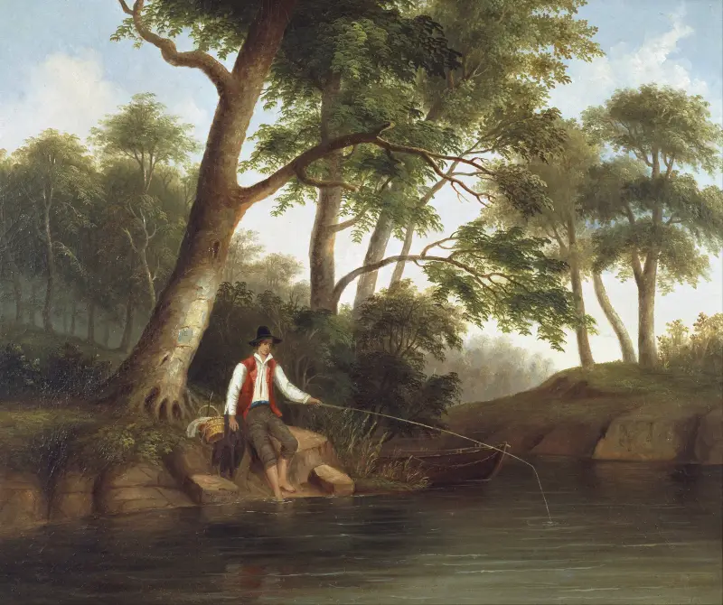 Mann beim Fischen von Robert S. Duncanson