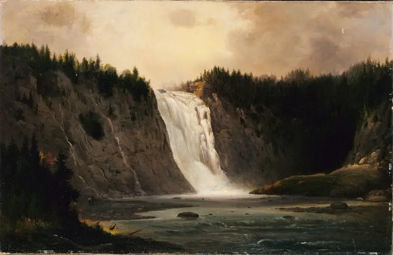 Waterfall on Mont-Morency av Robert S. Duncanson