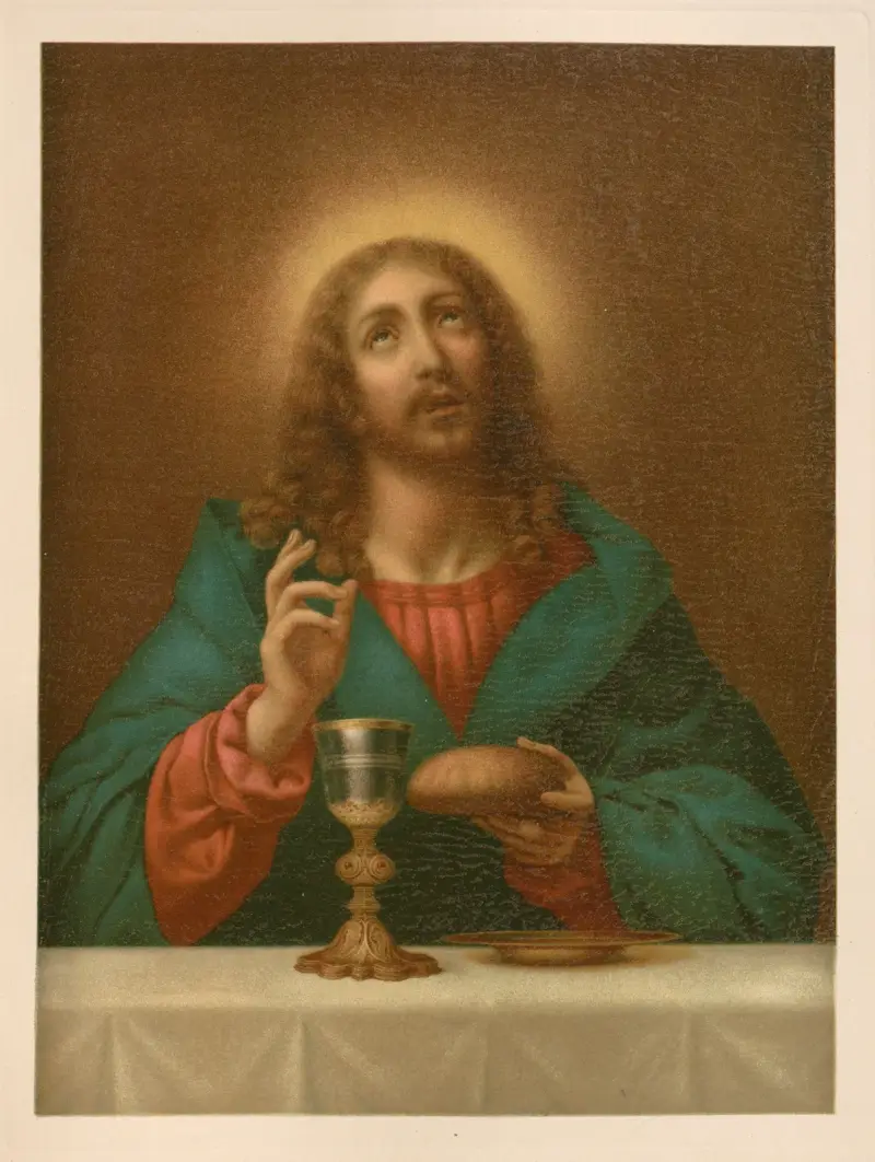 Christus segnet Brot und Wein von Jan Ladislaw Sýkora
