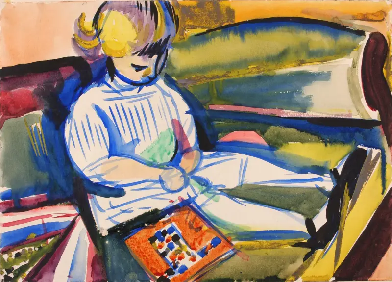 Kind auf dem Sofa von Henry Lyman Saÿen