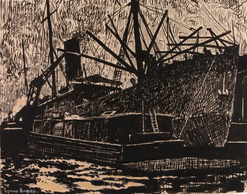 Liner and Tug von Henry Lyman Saÿen
