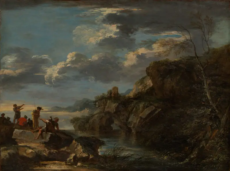 Rozbójnicy na skalistym wybrzeżu, Salvator Rosa
