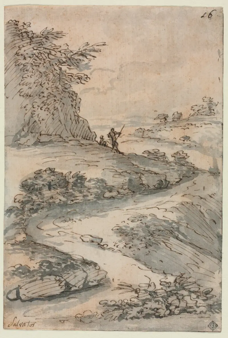 Figuren auf einem gewundenen Weg von Salvator Rosa