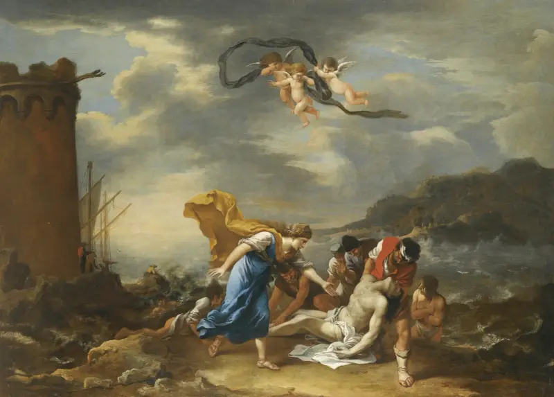 Hero und Leander von Salvator Rosa