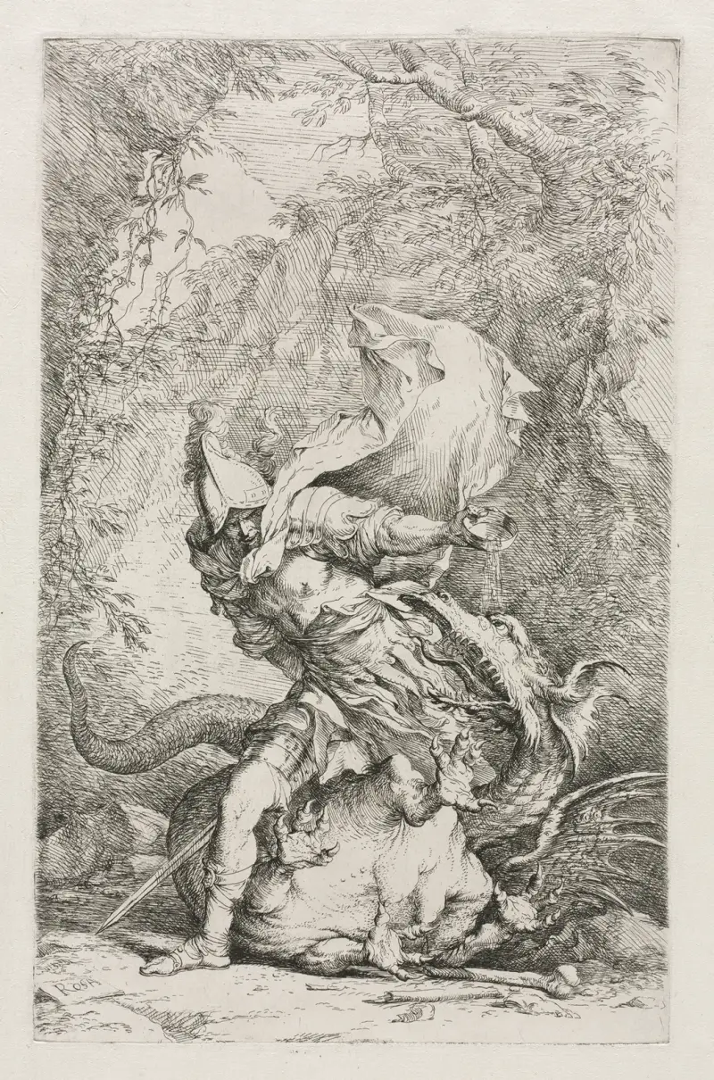 Jason und der Drache von Salvator Rosa