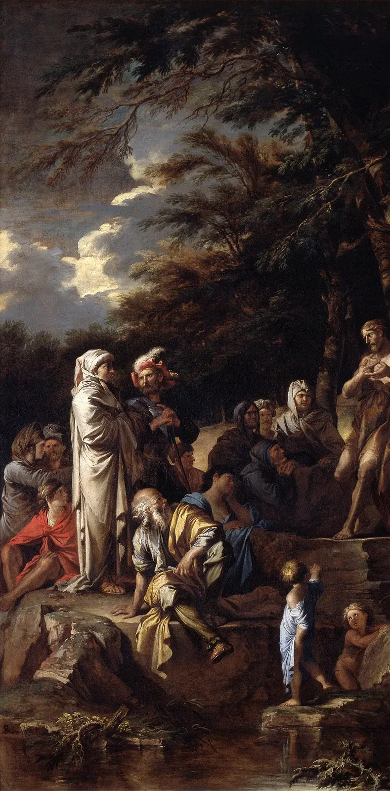 Johannes der Täufer predigt in der Wüste von Salvator Rosa