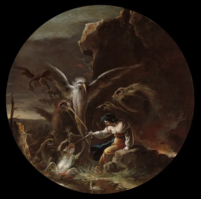 Scenes of Witchcraft, Morning av Salvator Rosa