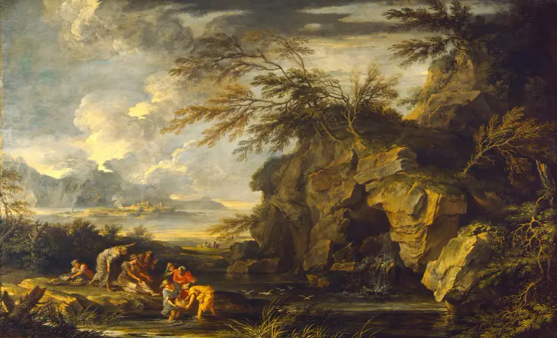 Die Auffindung des Moses von Salvator Rosa