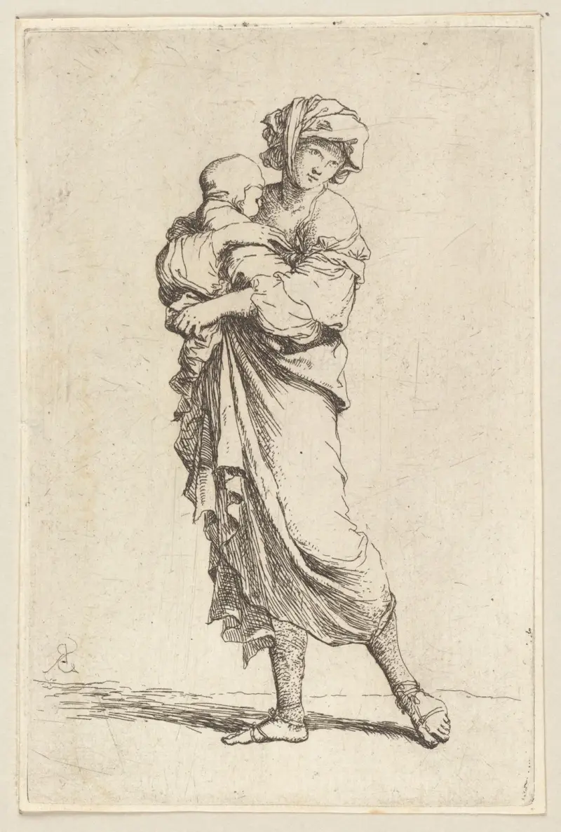 Junge Mutter mit einem Säugling von Salvator Rosa