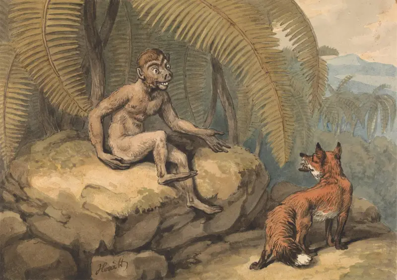 A Monkey and a Fox, Samuel Howitt