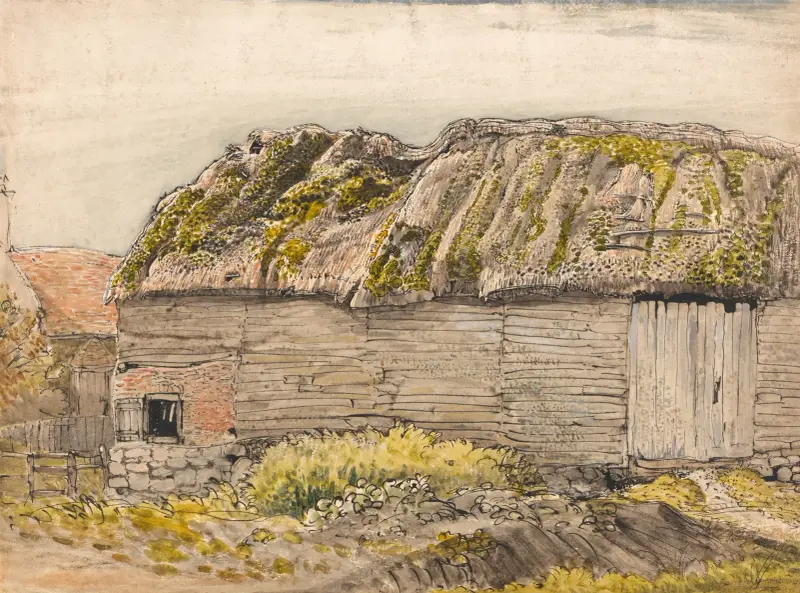 A Barn with a Mossy Roof, Shoreham av Samuel Palmer