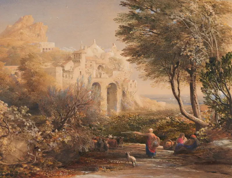 La Vocatella; ett kapell byggt av en eremit nära Corpo de Cava, i närheten av Salerno och Neapel av Samuel Palmer