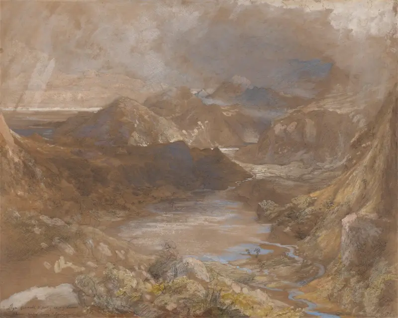 Llwyngwynedd und ein Teil des Llyn-y-ddina zwischen Capel Curig und Beddegelert, Nordwales von Samuel Palmer