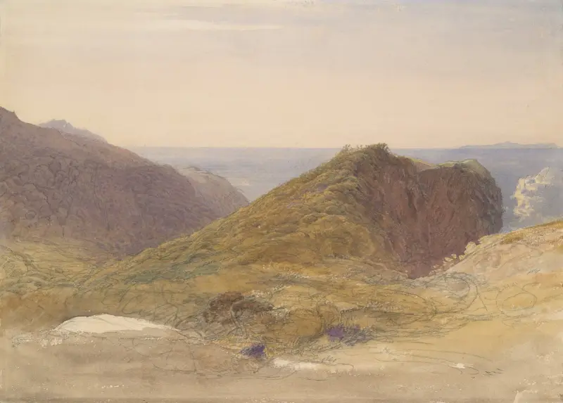 Vid Devons nordkust, Lundy Island i fjärran av Samuel Palmer