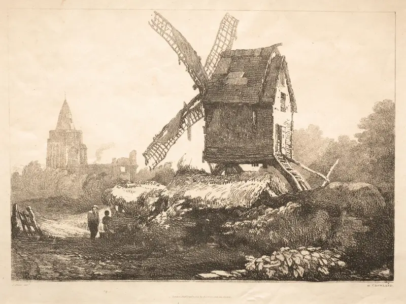U Crowlandu, větrný mlýn, Samuel Prout