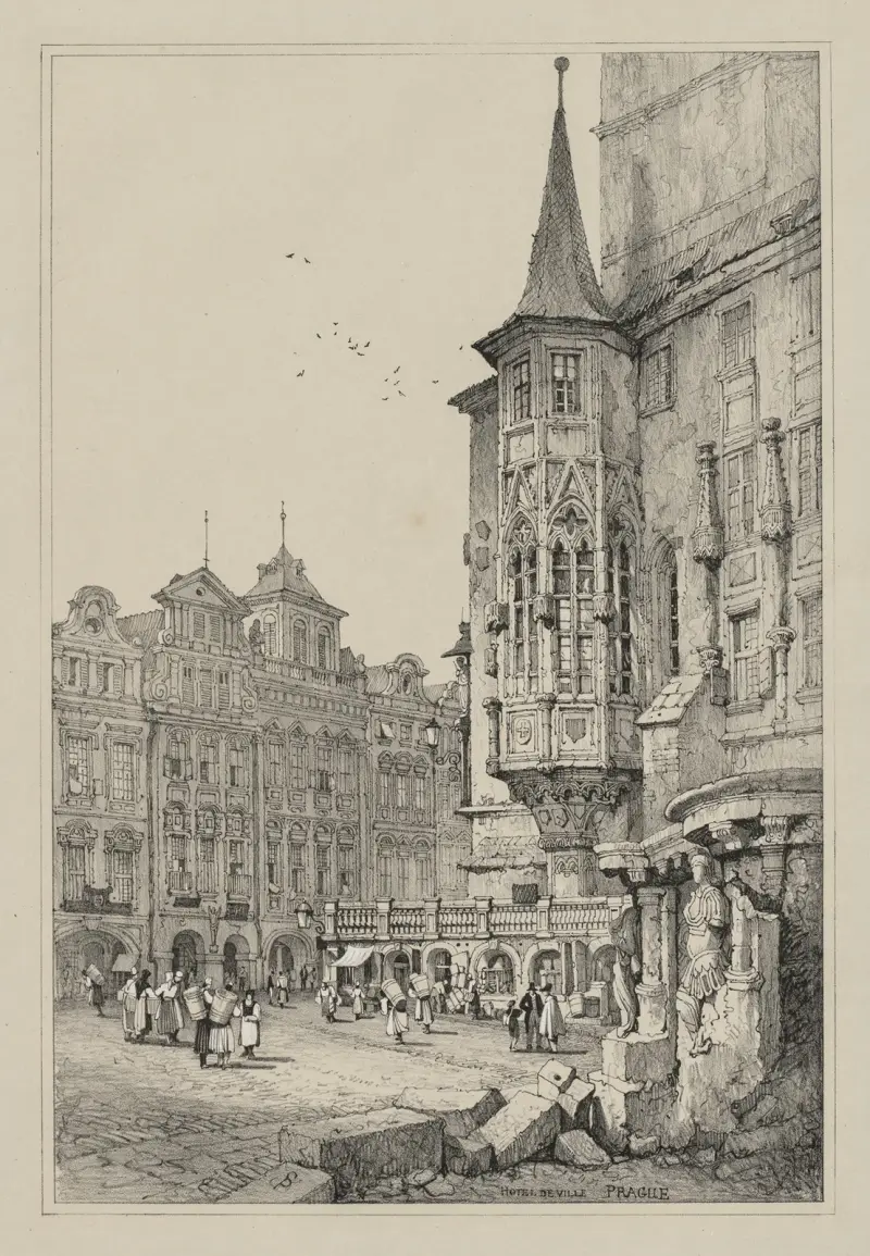 Hotel de Ville, Prague av Samuel Prout