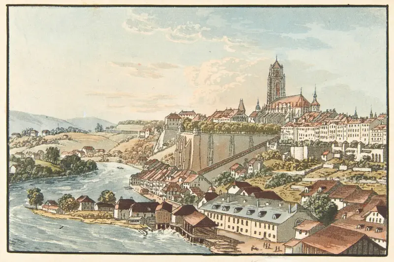 Berne, dépuis la Route de Thoune av Jakob Samuel Weibel