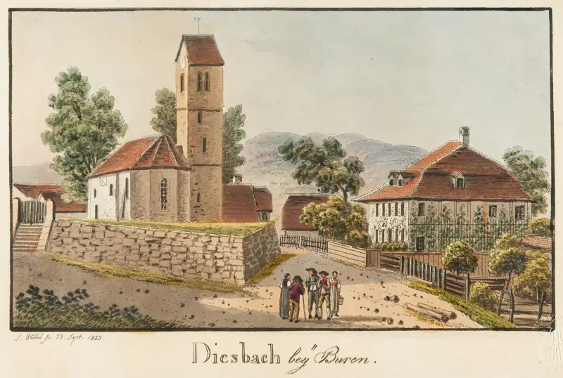 Diesbach bey Buren av Jakob Samuel Weibel