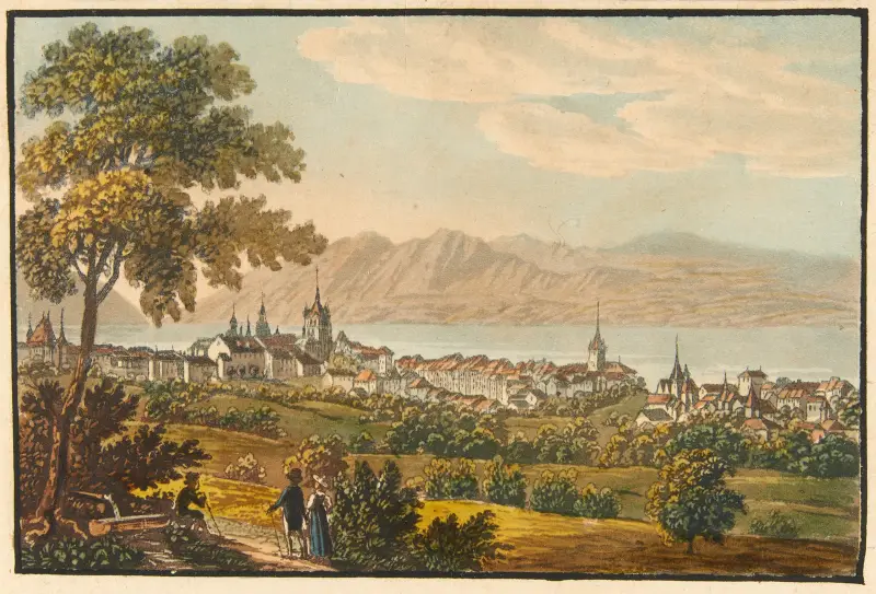 Lausanne Ville capitale du Canton de Vaud av Jakob Samuel Weibel