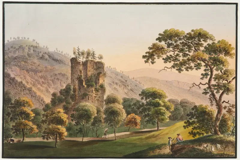 Ruine in Unspunne bei Interlaken von Jakob Samuel Weibel