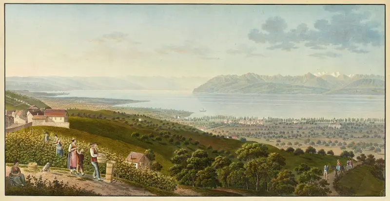Allmän vy över Genèvesjön av Jakob Samuel Weibel